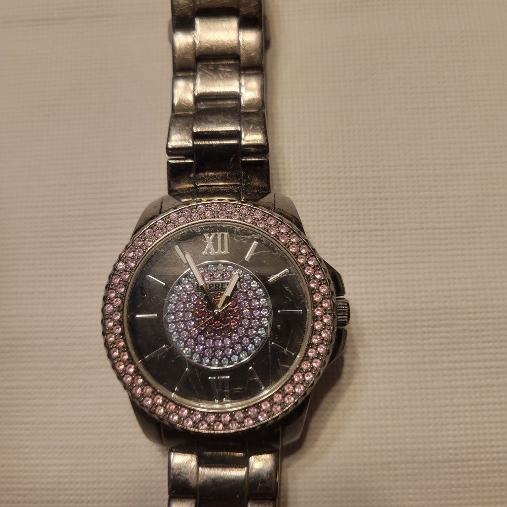 Silver and Pink EXPRESS BRAND Women's Watch